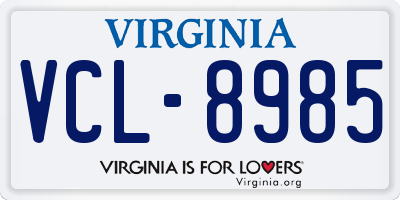 VA license plate VCL8985