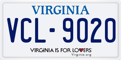 VA license plate VCL9020