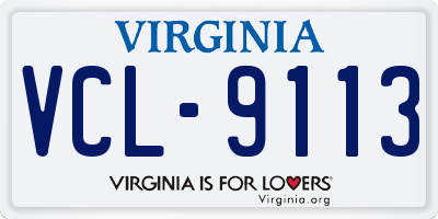 VA license plate VCL9113