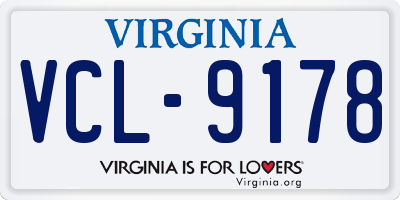 VA license plate VCL9178