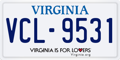 VA license plate VCL9531