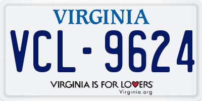 VA license plate VCL9624