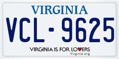 VA license plate VCL9625