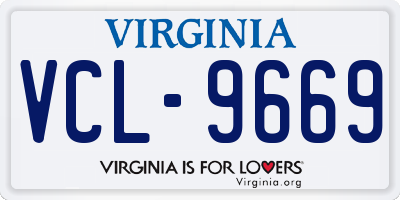 VA license plate VCL9669