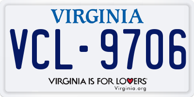 VA license plate VCL9706