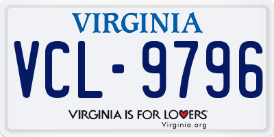 VA license plate VCL9796