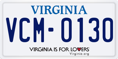 VA license plate VCM0130