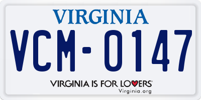 VA license plate VCM0147