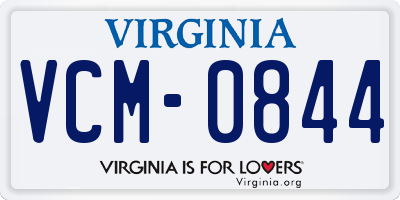 VA license plate VCM0844