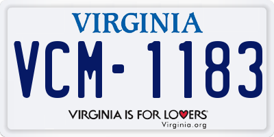 VA license plate VCM1183