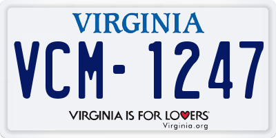 VA license plate VCM1247