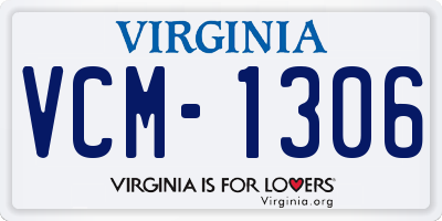 VA license plate VCM1306