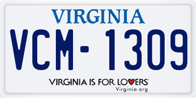 VA license plate VCM1309