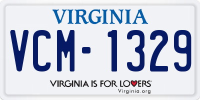 VA license plate VCM1329