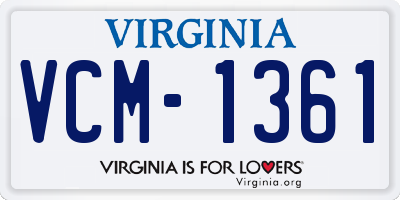VA license plate VCM1361