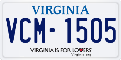 VA license plate VCM1505