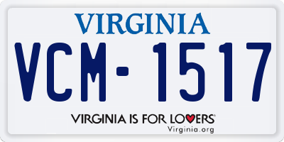 VA license plate VCM1517