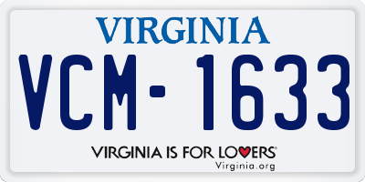 VA license plate VCM1633