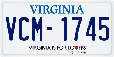 VA license plate VCM1745