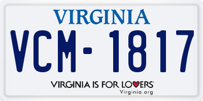 VA license plate VCM1817