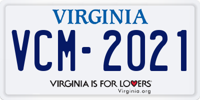 VA license plate VCM2021