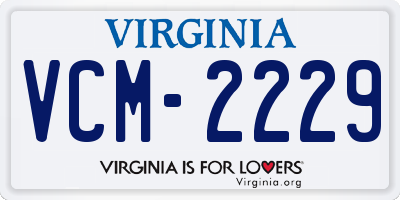 VA license plate VCM2229