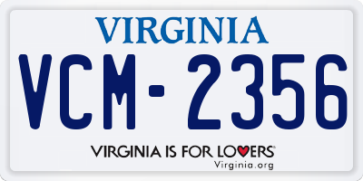 VA license plate VCM2356