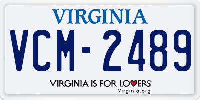VA license plate VCM2489