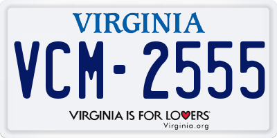 VA license plate VCM2555