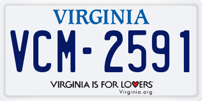 VA license plate VCM2591