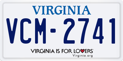 VA license plate VCM2741