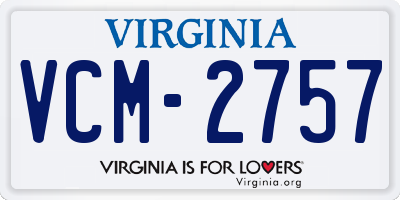 VA license plate VCM2757