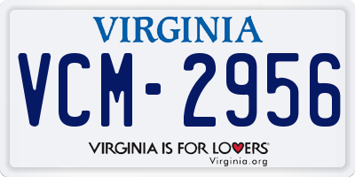 VA license plate VCM2956
