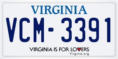 VA license plate VCM3391
