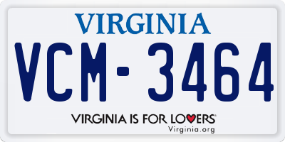VA license plate VCM3464