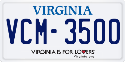 VA license plate VCM3500