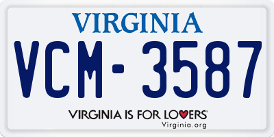 VA license plate VCM3587