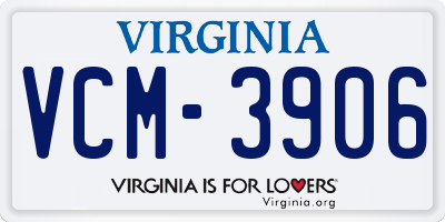 VA license plate VCM3906