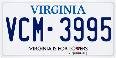 VA license plate VCM3995