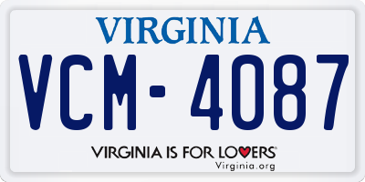 VA license plate VCM4087