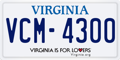 VA license plate VCM4300