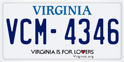 VA license plate VCM4346