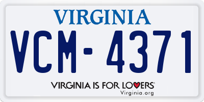 VA license plate VCM4371