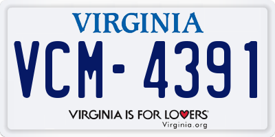 VA license plate VCM4391