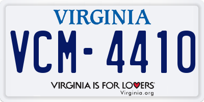 VA license plate VCM4410