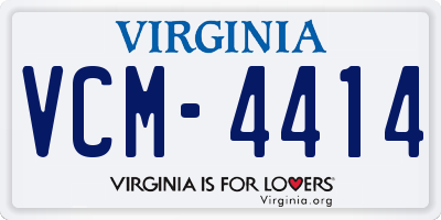 VA license plate VCM4414