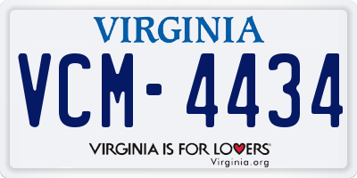 VA license plate VCM4434
