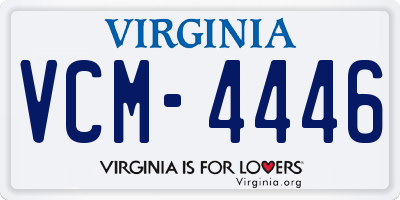 VA license plate VCM4446