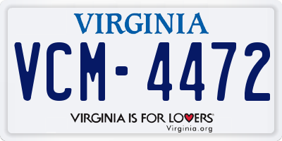 VA license plate VCM4472
