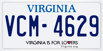 VA license plate VCM4629